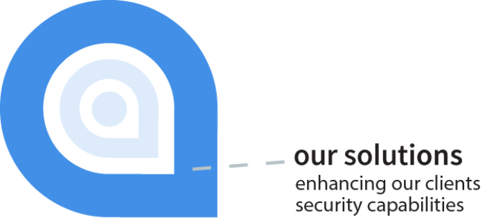 Illustration breaking down the Soteria logo. This illustration highlights the outer ring of the logo and illustrates how Soteria security solutions act as a defense layer for their clients.